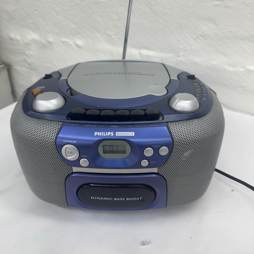 Philips Magnavox Az1114/17 CD Cassette Recorder Tested  CD Skipping